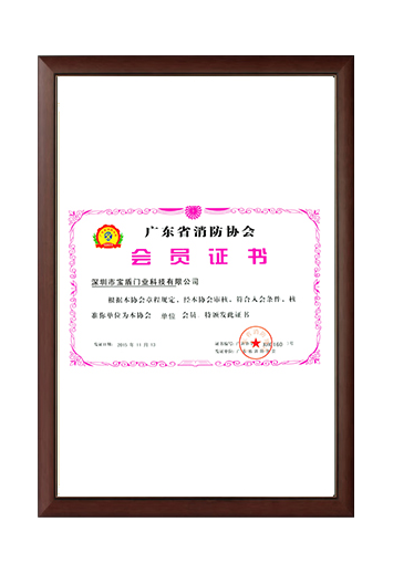 廣東省消防協(xié)會(huì )會(huì )員證書(shū)
